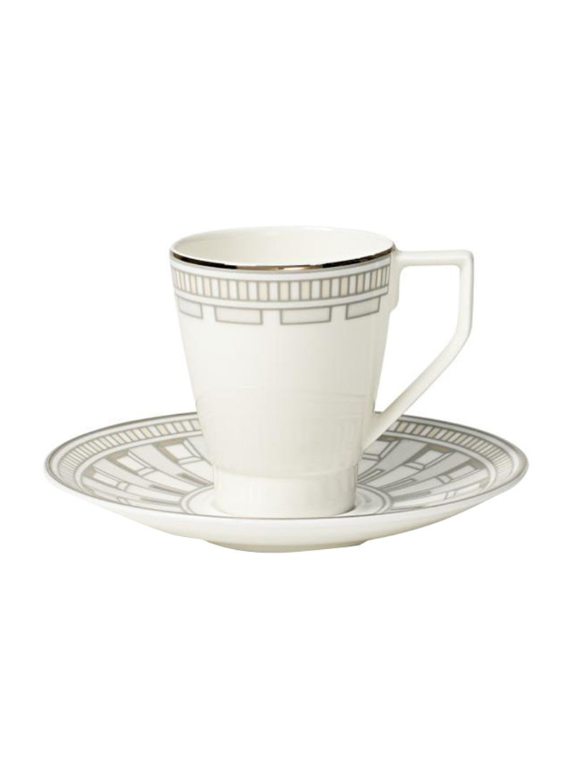 12-Piece La Classica Contura Espresso Cup And Saucer Set White/Grey