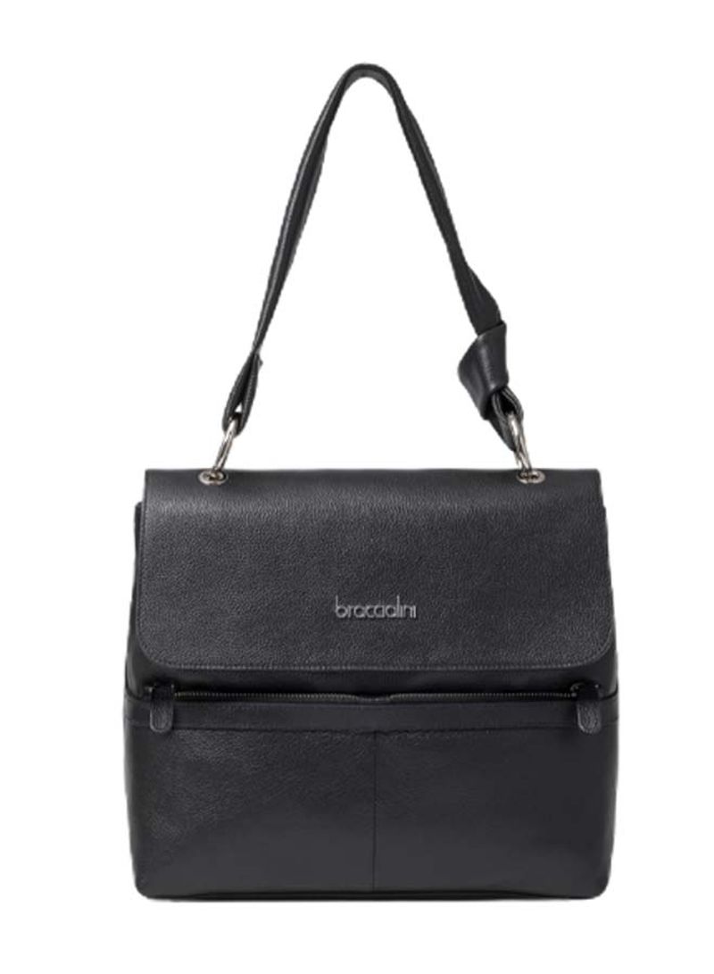 Nora Mini Logo Detail Shoulder Bag Black