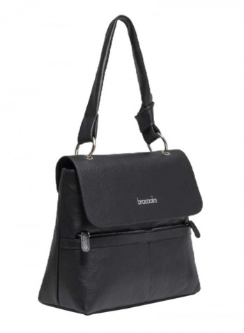 Nora Mini Logo Detail Shoulder Bag Black