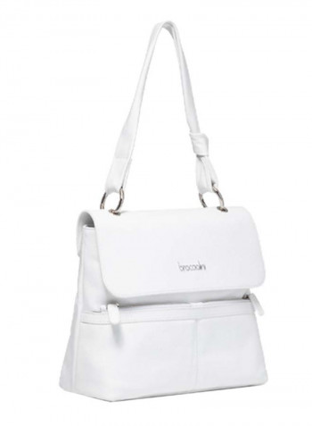 Nora Mini Logo Detail Shoulder Bag White