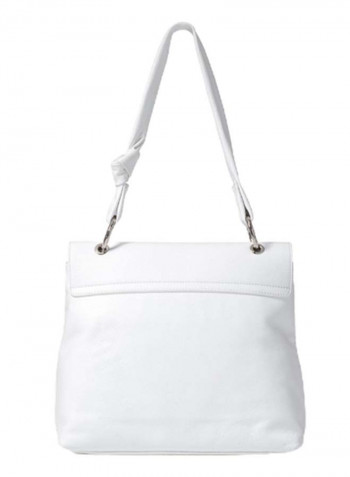 Nora Mini Logo Detail Shoulder Bag White