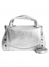 Logo Detail Margot Shoulder Bag Silver
