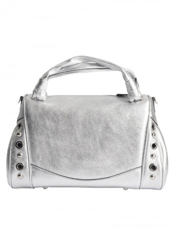Logo Detail Margot Shoulder Bag Silver