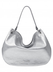 Logo Detail Naomi Shoulder Bag Silver