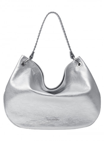 Logo Detail Naomi Shoulder Bag Silver
