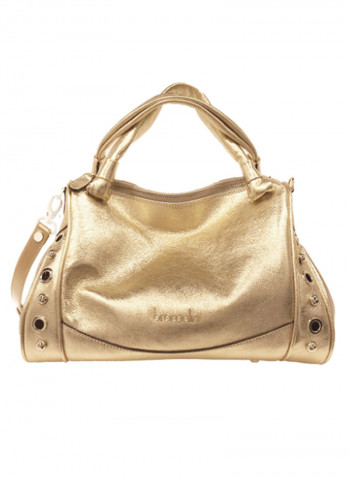 Margot Round Rivet Detail Shoulder Bag Gold
