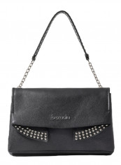 Naomi Chain Detail Shoulder Bag Black/Silver