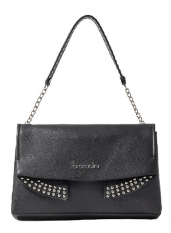 Naomi Chain Detail Shoulder Bag Black/Silver