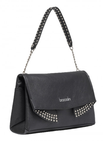 Naomi Chain Detail Shoulder Bag Black/Silver