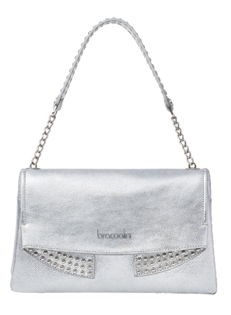 Naomi Chain Detail Shoulder Bag Silver