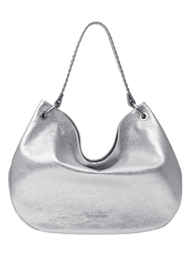 Naomi Logo Detail Shoulder Bag Silver