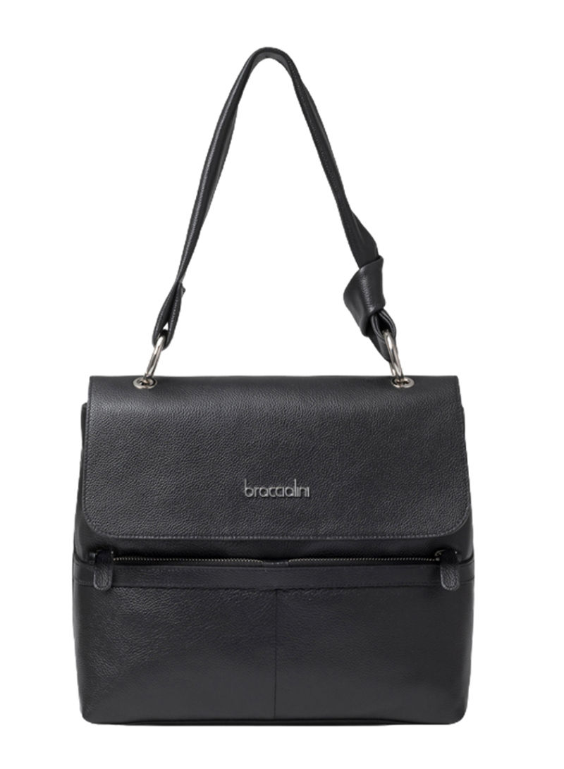 Nora Mini Logo Detail Shoulder Bag Black