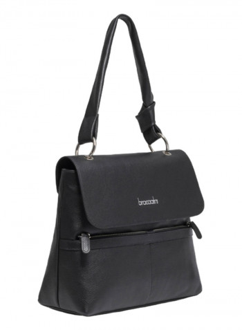Nora Mini Logo Detail Shoulder Bag Black