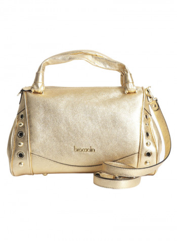 Logo Detail Margot Shoulder Bag Gold