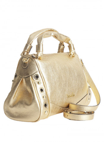 Logo Detail Margot Shoulder Bag Gold