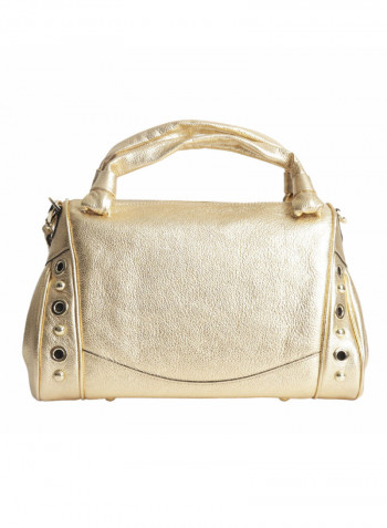 Logo Detail Margot Shoulder Bag Gold