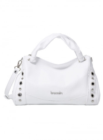 Logo Detail Margot Shoulder Bag White