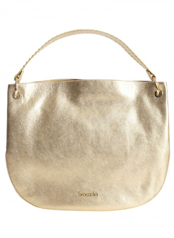 Logo Detail Naomi Shoulder Bag Gold