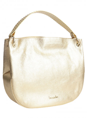 Logo Detail Naomi Shoulder Bag Gold