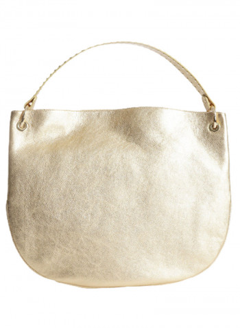 Logo Detail Naomi Shoulder Bag Gold