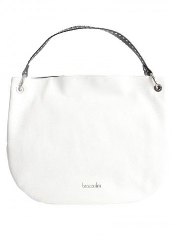 Logo Detail Naomi Shoulder Bag White/Black