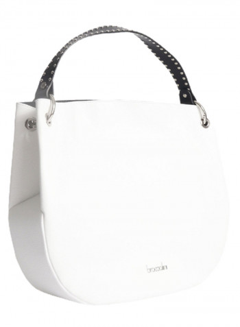 Logo Detail Naomi Shoulder Bag White/Black
