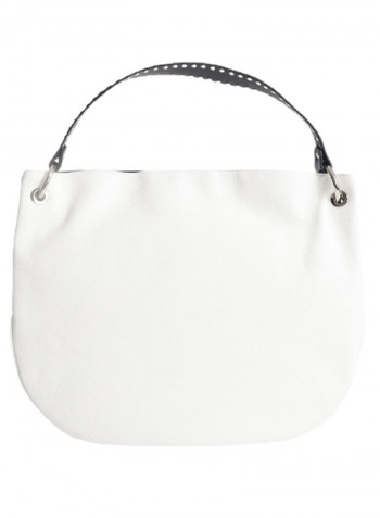 Logo Detail Naomi Shoulder Bag White/Black