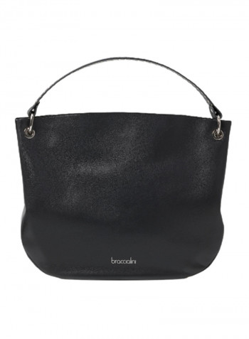 Naomi Logo Detail Shoulder Bag Black