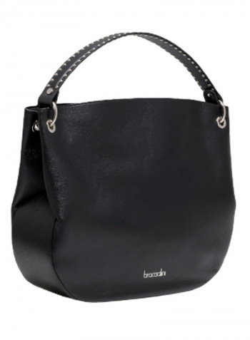 Naomi Logo Detail Shoulder Bag Black