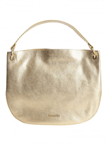 Naomi Logo Detail Shoulder Bag Gold