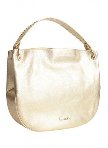 Naomi Logo Detail Shoulder Bag Gold