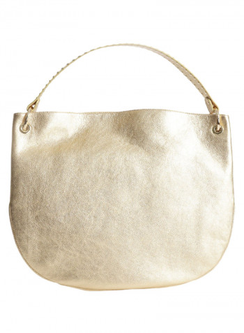 Naomi Logo Detail Shoulder Bag Gold