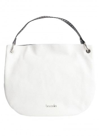 Naomi Logo Detail Shoulder Bag White/Black