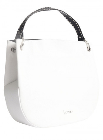 Naomi Logo Detail Shoulder Bag White/Black