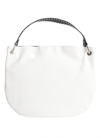 Naomi Logo Detail Shoulder Bag White/Black