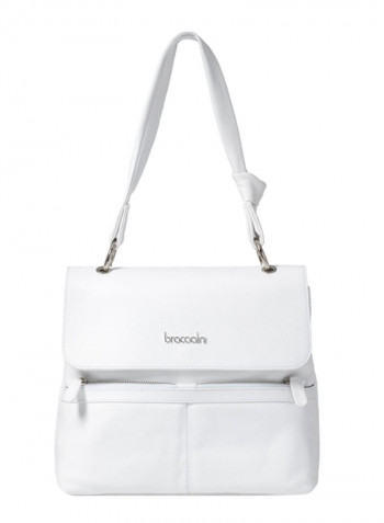 Nora Mini Logo Detail Shoulder Bag White