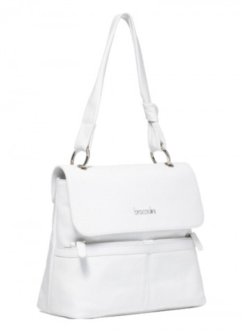 Nora Mini Logo Detail Shoulder Bag White