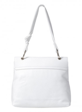 Nora Mini Logo Detail Shoulder Bag White