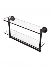 Washington Square Collection Glass Shelf With Towel Bar Brown/Clear 22inch