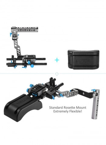 2-In-1 Standard Rosette Mount Video Stabilizer Movie Film Making System Kit Black