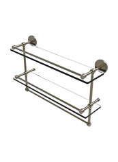 Gallery Double Towel Bar Glass Shelf Silver/Clear 22inch
