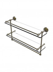 Double Towel Bar Glass Shelf Clear/Silver 22inch