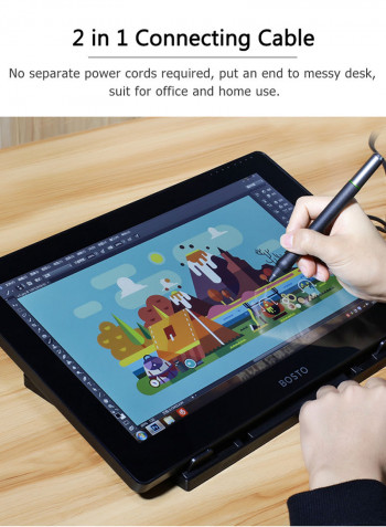 BT-16HD Portable LCD Graphics Drawing Tablet 15.6inch Black