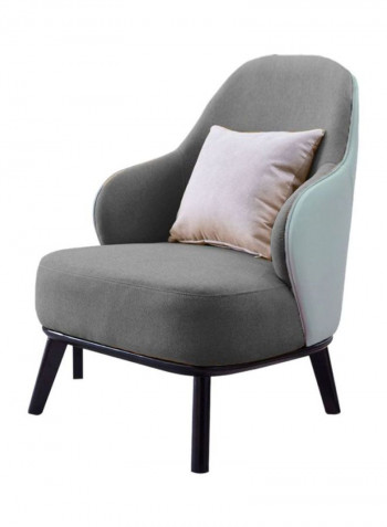 Single Seater Sofa Chair With Pillow Grey/Black 85x84x98cm