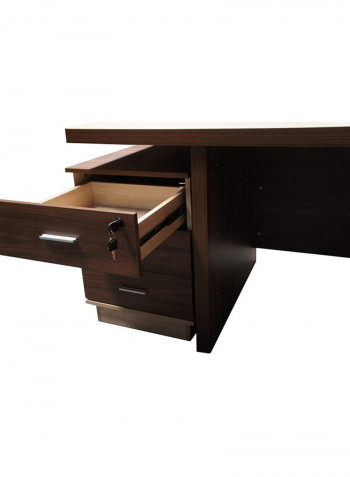 Samtida Modern Executive Desk Dark Walnut 180x75x180cm