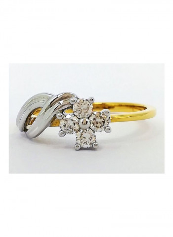 18 Karat Gold With 0.32 Ct Diamond Ring