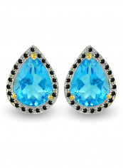 18 Karat Gold 0.24 ct Diamonds Topaz Teardrop Earrings