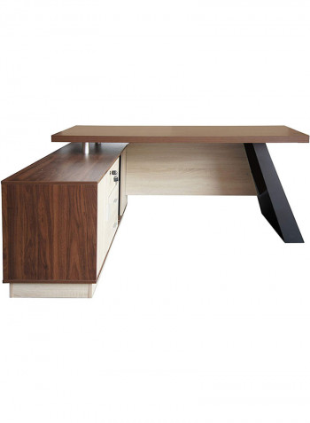 Elegante Modern Executive Desk Dark Walnut 160x75x180cm
