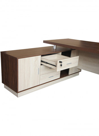 Elegante Modern Executive Desk Dark Walnut 160x75x180cm