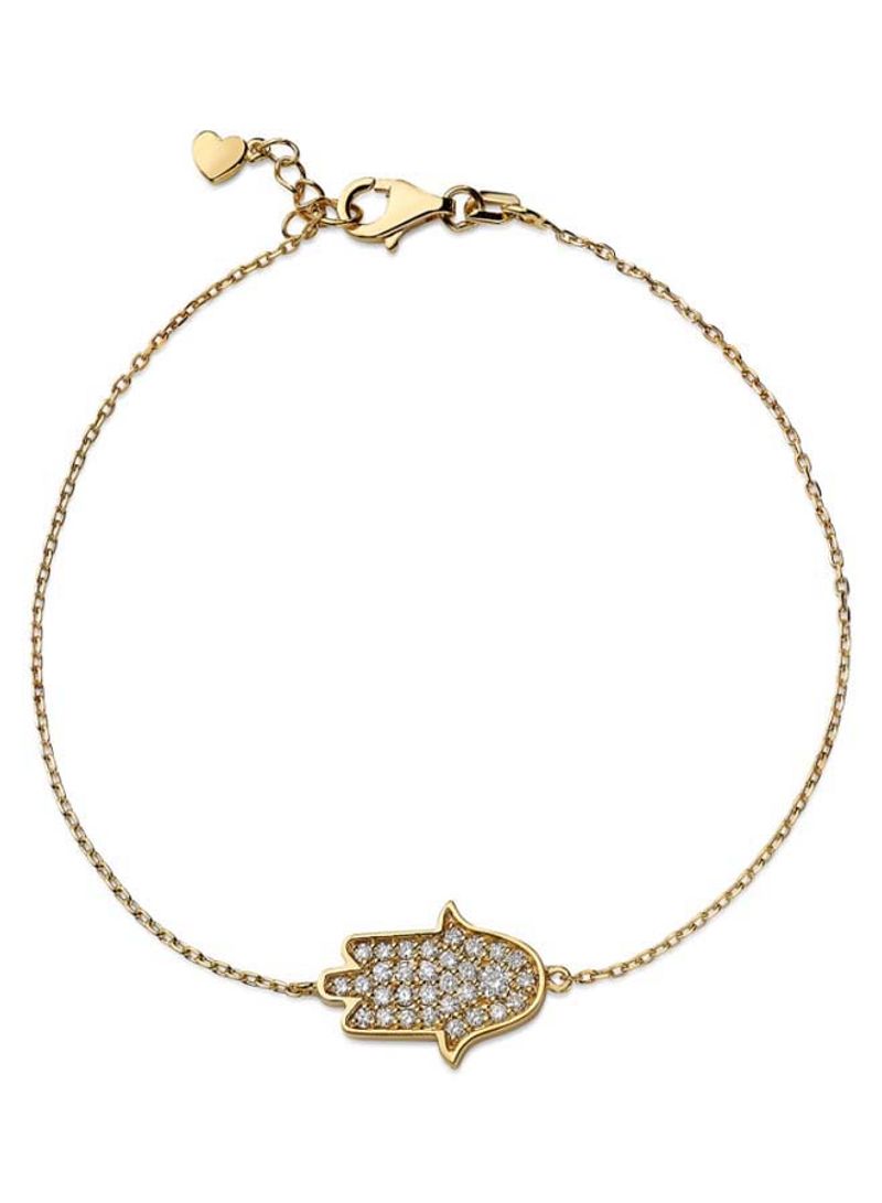 18K Gold Hamsa Diamond Studded Bracelet